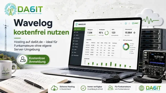Wavelog Hosting kostenlos auf DA6IT.de für Funkamateure ohne eigenen Server